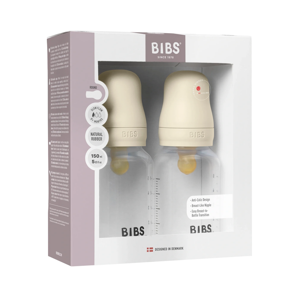 BIBS Baby PP Bottle İkili Kauçuk Uçlu Biberon Seti Ivory 150 ml