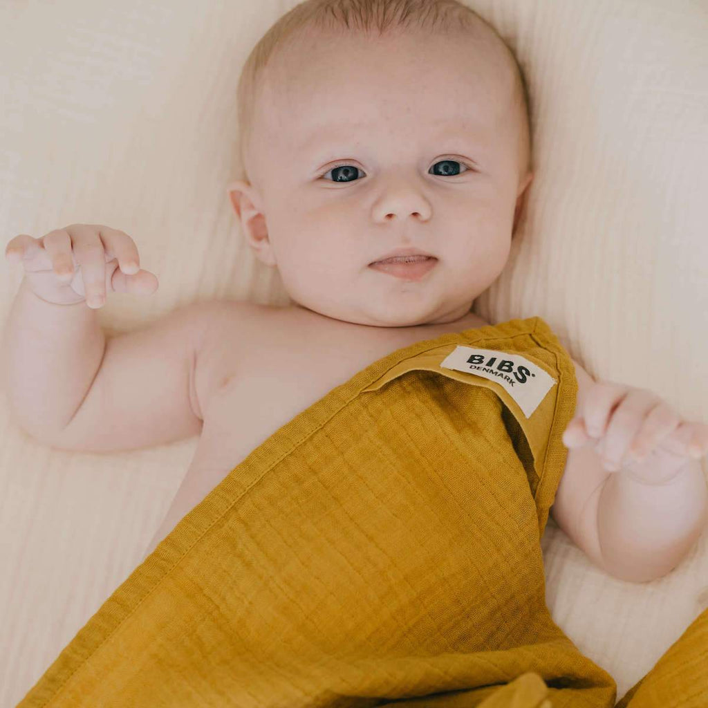 BIBS Cuddle Swaddle Müslin Örtü - Mustard - Mamakido